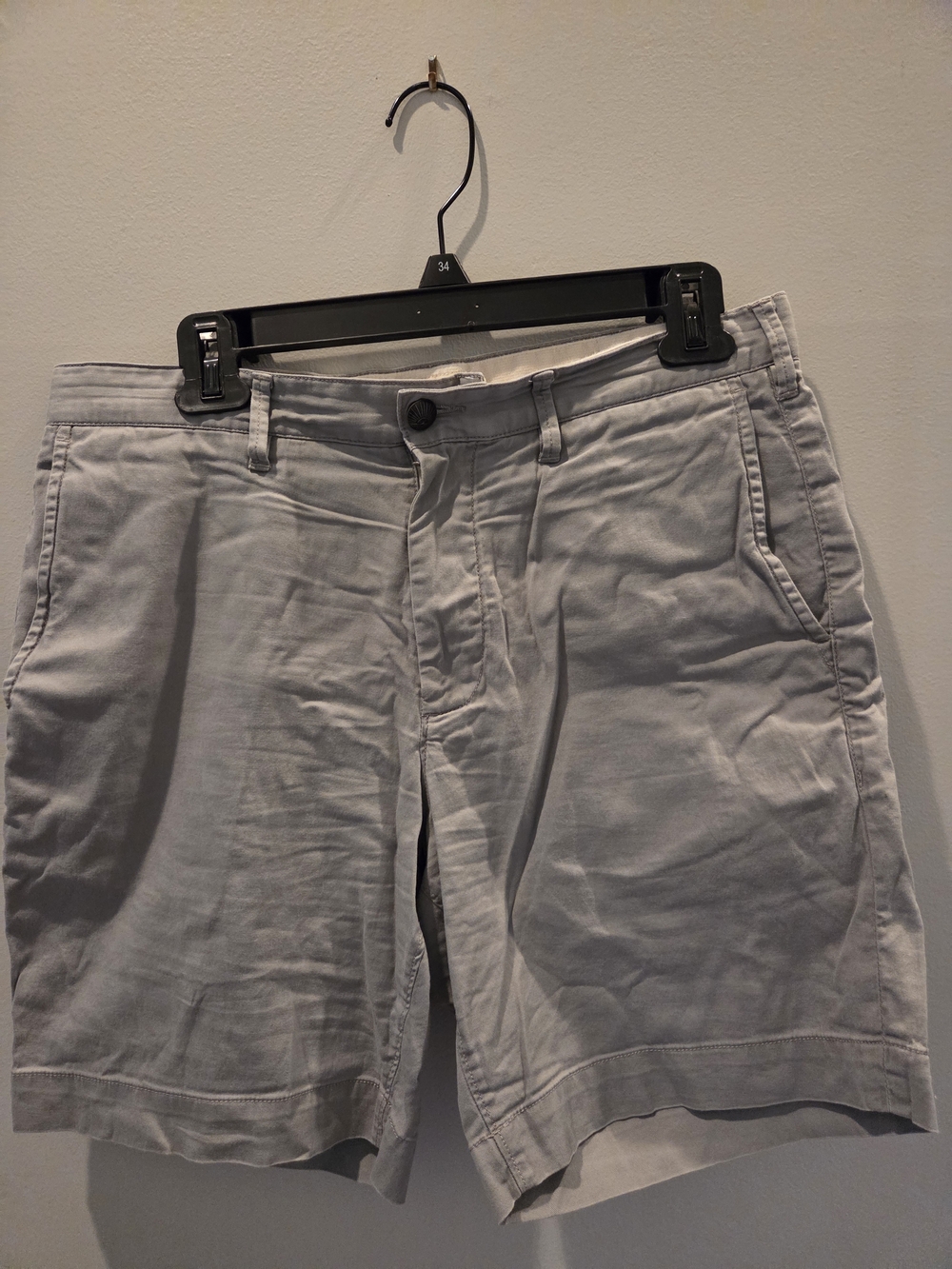 Faherty Light Gray Men's Flat Front Shorts